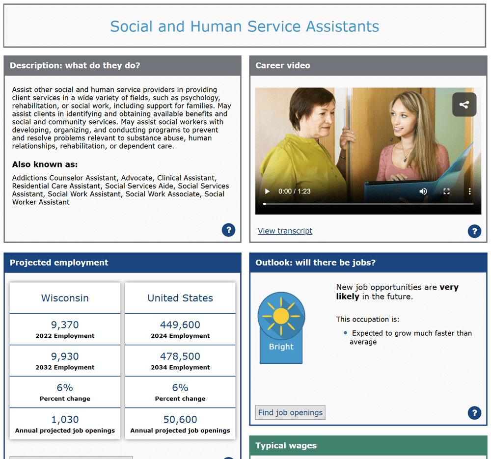 Occupation Profile example
